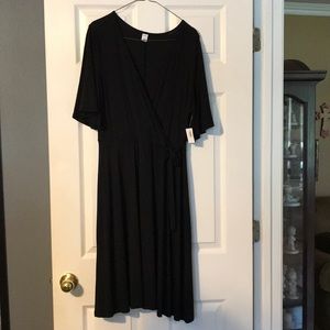 Black Old Navy Faux Wrap Dress